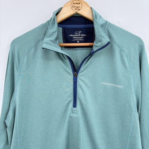 Vineyard Vines Performance 1/4 Zip Pullover in Green, Sz Medium, Preppy Nautical - Picture 3 of 9